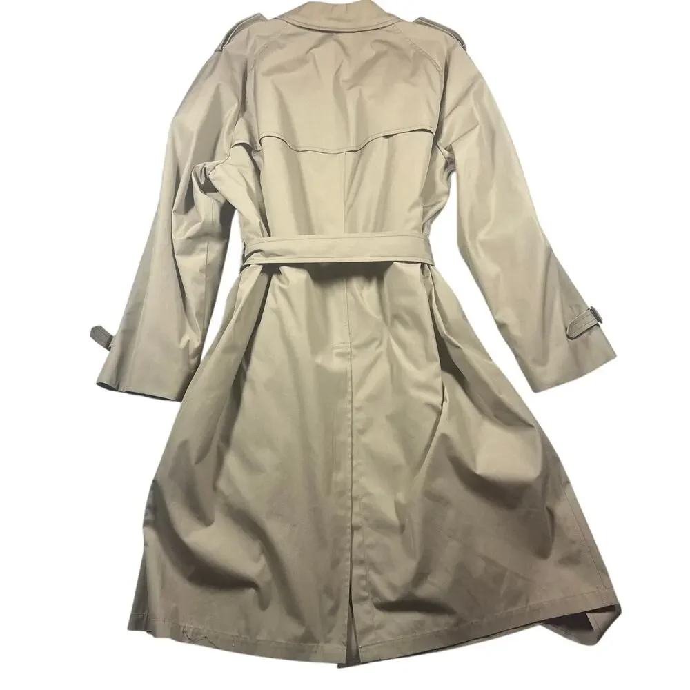 London Fog Belted Double Breasted Trench Coat Men's XL Long Beige Classic